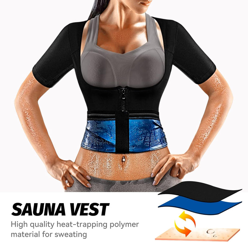 Weight Loss Women's Zipper Heat Trapping Sweat Vest Sauna